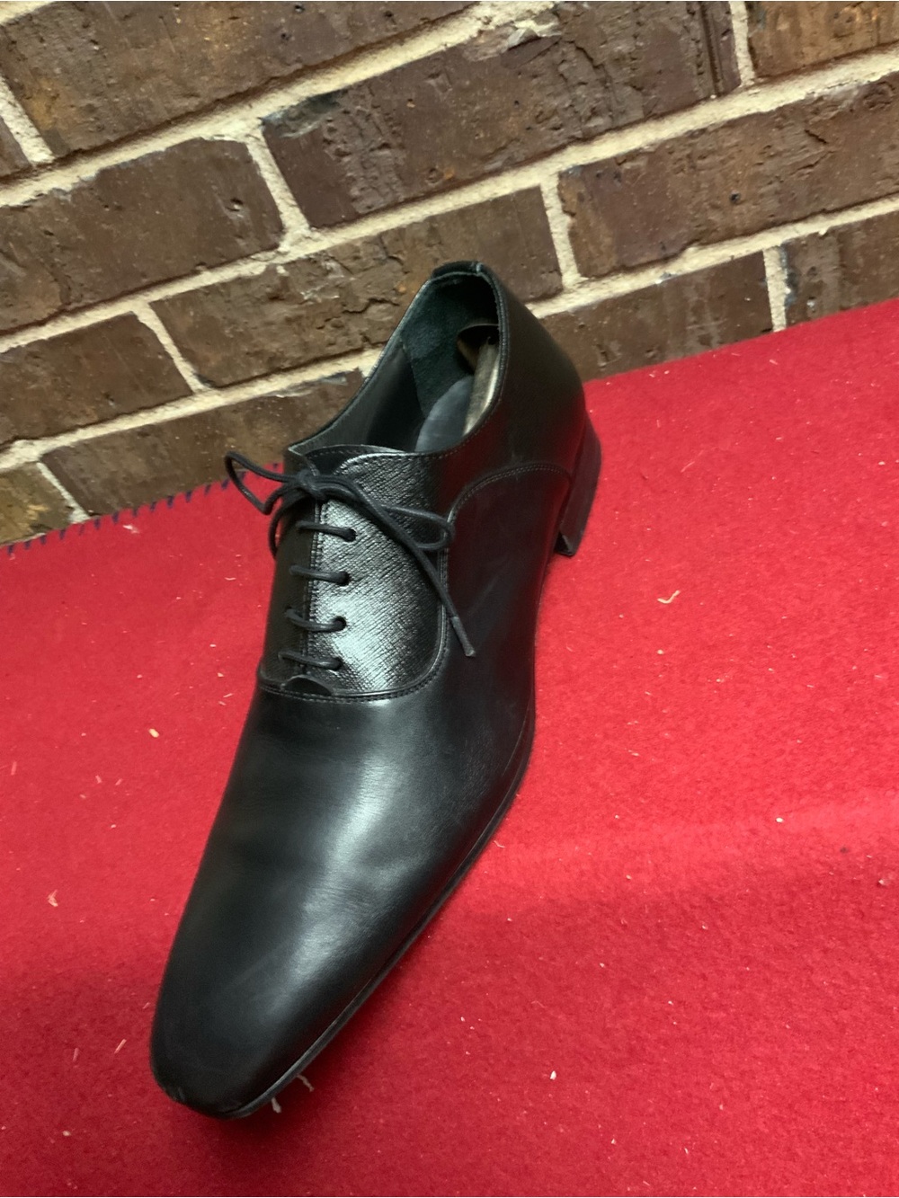 Men's Black Leather Lace-Up Oxford Derby